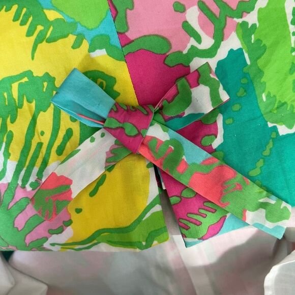 Lilly Pulitzer Delia Shorely Blue Big Flirt Floral Lace Trim Shift Dress 6 - Picture 4 of 7